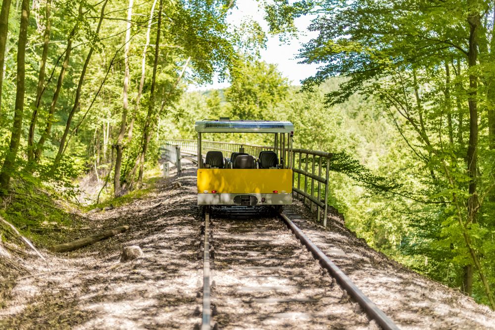 Draisine auf der Waldstrecke