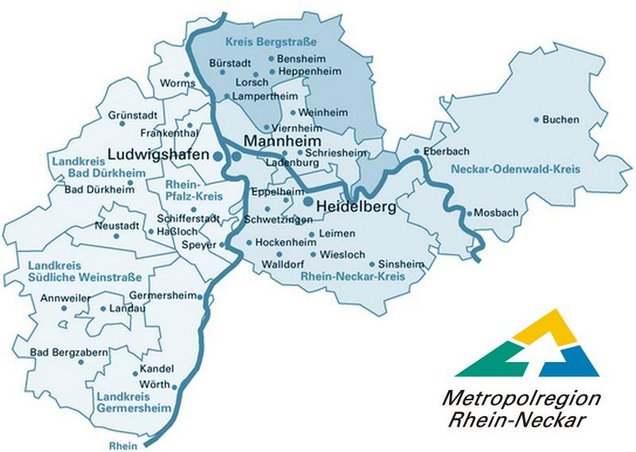 Karte Metropolregion Rhein-Neckar