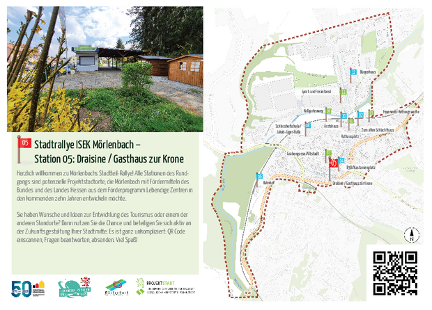 Infoschild zu Station 5: Draisine Gasthaus Krone