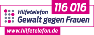 Logo Hilfetelefon Gewalt gegen Frauen 116 016. Website www.hilfetelefon.de